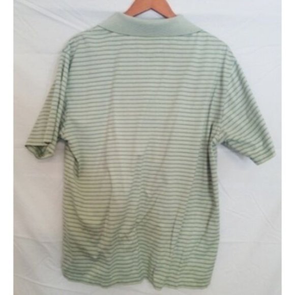 Greg Norman Mens Polo Golf Shirt Size XL Striped Double Mercerized Green - Picture 10 of 11